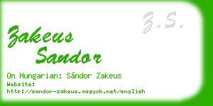zakeus sandor business card