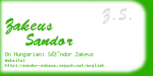 zakeus sandor business card